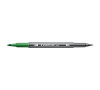 STAEDTLER 3001 - Feutre de Coloriage Aquarellable Double Pointe Pinceau 1-6 mm et Fine 0,5-0,8 mm Vert - 3001-5