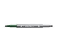 STAEDTLER 3001 - Feutre de Coloriage Aquarellable Double Pointe Pinceau 1-6 mm et Fine 0,5-0,8 mm Vert Terre - 3001-55