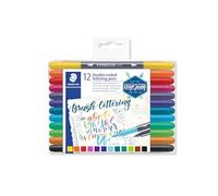Staedtler Feutres Brush Letter Duo 3004 TB12 - Double pointe 1–6/0,5–0,8 mm - 12 couleurs