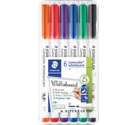 Staedtler Marqueur effaçable à sec Lumocolor 301 pointe ogive 1 mm couleurs assorties Pochette 6
