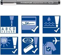 STAEDTLER® 308-S TB12 Pigment Liner 0,5 mm, 12 couleurs, étui