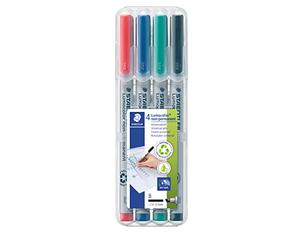 Staedtler 312 WP4 Etui de 4 Feutres Pointe Biseautée 1 à 2,5 mm