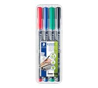 Staedtler 314 WP4 Etui de 4 Feutres Pointe Biseautée 1 à 2,5 mm