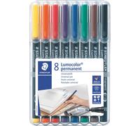 STAEDTLER 318WP8 - Étui Lumocolor feutres permanents 8 couleurs, F 0,6 mm