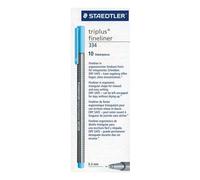 Staedtler 334-34 Triplus Fineliner Feutre D'écriture Bleu Aqua Boîte De 10 (Import Royaume Uni)