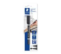 Staedtler 348 B-9 BK Lumocolour Duo Permanent Marker F 0.6 mm and 1.5m Chisel Ti