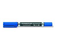 Staedtler 348 B de 3 Marqueur permanent Lumocolor duo - Rechargeable, 0,6 mm et 1,5-4 mm, bleu