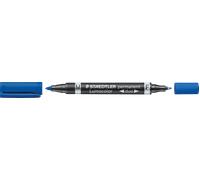 Staedtler Marqueur permanent Lumocolor Duo 348 Double pointe 0,6 à 1,5 mm Bleu