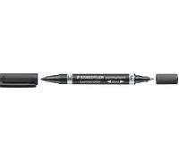 STAEDTLER 348SW - Marqueur permanent double pointe/F 0,6 mm et M 1,5 mm/noir