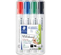 STAEDTLER 351BC4 - Whiteboard Marker, 2 ou 5 mm/4 couleurs
