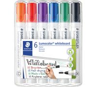 STAEDTLER 351WP6 - Lot de marqueurs pour tableau blanc, 2 mm, 6 couleurs