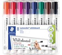 STAEDTLER 351WP8 - Lot de marqueurs pour tableau blanc, 2 mm, 8 couleurs