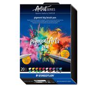 STAEDTLER® 373 SC20 – Feutre pinceau à pointe large à base de pigments, 20 pièces