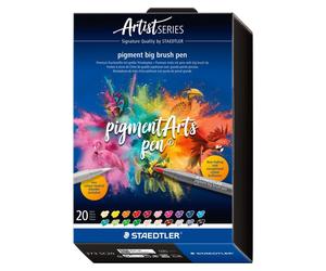 STAEDTLER® 373 SC20 – Feutre pinceau à pointe large à base de pigments, 20 pièces