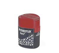 STAEDTLER 512 188 Taille-crayon double, deux trous pointus pour différents formats de stylo, produit unique, design triangulaire Noris, emballage prêt à l'emploi, 10 taille-crayons