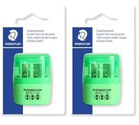 Staedtler 512 - Blister 1 Taille-Crayon 2 Usages Avec Réservoir Vert Fluo (Lot de 2)