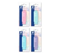 STAEDTLER 525 PS Crayon gomme - avec mécanisme coulissant | Sans PVC, dans un étui en plastique, 4 couleurs pastel - pour enfants - Réf. 525 PSBKPA