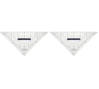 Staedtler 568 35Mars, Équerre Géométrique de 22 Cm avec Poignée de Préhension et Rapporteur Intégré en Plastique Transparent, sous Étui Plastique Souple (Lot de 2)