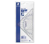 Staedtler Équerre géométrique Mars 568 38 – 16 cm, rapporteur intégré, plastique incassable