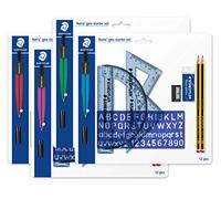 Staedtler 569120P2MS Noris Geo Kit de démarrage comprenant compas et équerre et bien plus encore 12 pièces