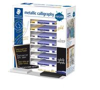 STAEDTLER® 8325-SCA70 Présentoir métallisé et blanc pour calligraphie 70ST
