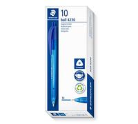 Staedtler ball 4230 M Stylos à bille - bleu, lot de 10 | Corps triangulaire ergonomique, trait 1,0 mm - écriture fluide fiable - Art.-Nr. 4230 M-3