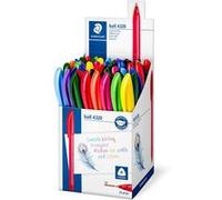 Staedtler - Stylos-bille Ball 4320 M - triangulaires, pointe 1 mm, couleurs assorties - pack 50