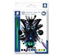 Staedtler - Ball 4320 M - Etui carton 10 stylos-bille triangulaires - Pointe moyenne 1 mm - Assortis - Edition Cool & Cute - 4320MC10E1