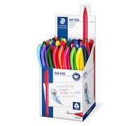 Staedtler - Stylos-bille Ball 4320 M - triangulaires, pointe 1 mm, couleurs assorties - pack 50