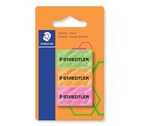 Staedtler - Blister 3 Gommes Fluos Assorties Sans Latex 526F C35