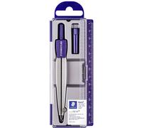 Compas staedtler 550 50 branche pointe sèche interchangeable réglette graduée mines 2mm étui rigide