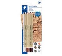 Staedtler Crayons Mars Lumograph Pastel - Étui blister 5 assortis + 1 illuminateur