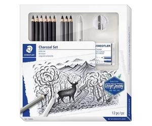 Staedtler Crayon pour ensemble de crayons de esquisse charbon mélangés (12)