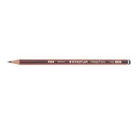 STAEDTLER - Crayon tradition 110, Graduation: B, hexagonal laqué en rouge/noir, particulièrement solide grâce à la mineencollé résistante au bris, en pack de 12 p Noir G