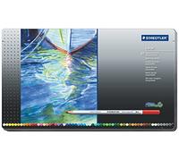 Staedtler crayons de couleur aquarellables karat, haute qualité, miscibilité des couleurs, boîte métal de 60 crayons de couleurs assortis, 125 M60