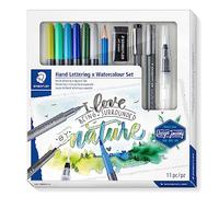 Staedtler Design Journey, Coffret aquarelle et lettrage mixte pour beaux-arts, Inclus feutres aquarellables et outils de dessin, 61 3001-2