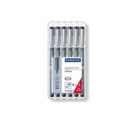 Staedtler Etui Chevalet 6 Feutres Noirs Pointe Calibrée 0,05/0,1/0,2/0,3/0,5/0,8 - 4+2 Gratuits