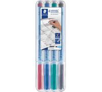 Staedtler Marqueur Lumocolor 305M WP4-1 correctable, pointe moyenne, étui de 4 multicolore
