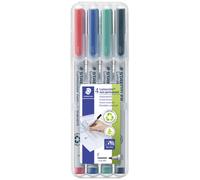 Stylo feutre non-permanent Staedtler Lumocolor couleurs assorties 0,6 mm - Pochette de 4
