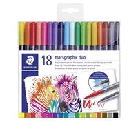 Feutre aquarellable Design Journey double pointe - Pochette de 18