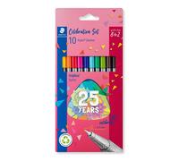Staedtler - Triplus Fineliner 334 - Blister 10 Feutres Pointe Superfine 0,3 mm Assortis 8 + 2 Offerts - Edition Triplus Anniversaire - 334 Bk10 Ta Multicolore