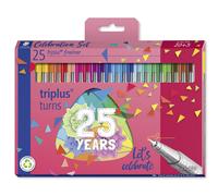 Staedtler - Triplus Fineliner 334 - Etui Carton 25 Feutres Pointe Superfine 0.3 mm Assortis - 20+5 Offerts - Edition Triplus Anniversaire - 334 C25 Ta Multicolore