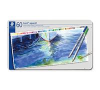 Staedtler Crayons aquarellables Karat Aquarell – Grande miscibilité, boîte métal 60 crayons assortis