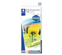 Staedtler Karat Etui Carton de 12 Pastels tendres Assortiment | Pigments brillants, faciles à estomper, diamètre de 10 mm - Réf. 2430 C12