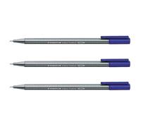 STAEDTLER Lot de 3 Feutres Fineliner Triplus Tracé 0 3 mm Bleu