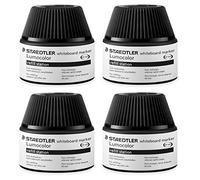 STAEDTLER Lot de 4 Flacons Recharge 20 ml Lumocolor 488 51 pour marqueur Tableau Effaçable Noir