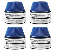Staedtler Lot de 4 recharges d'encre pour marqueur Lumocolor Bleu 30 ml