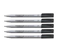 Staedtler Lot De 5 Marqueurs Non-Permanent "Lumocolor 316" Fin 0,6 Mm Noir