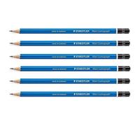 Staedtler Lot De 6 Crayons Papier Mars Lumograph 100 Mine 2 Mm Bleu 2h