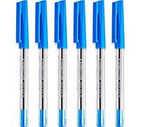 Staedtler Lot de 6 stylos à bille Pointe moyenne 0,5 mm 430 M Encre bleue